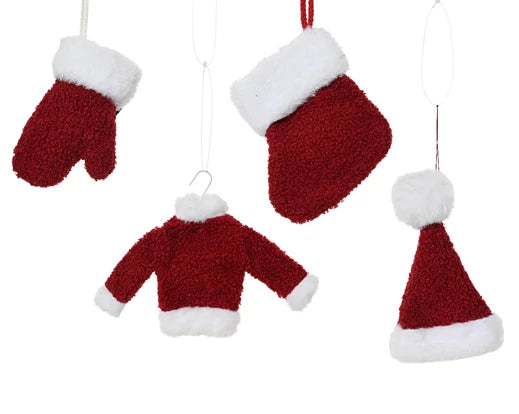Red w/ White Fur Christmas Clothes Dec - Image 1
