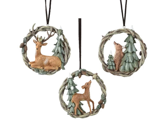 Hanging Animal Decorations – Woodland Themed 3 Ass h10cm - Image 1