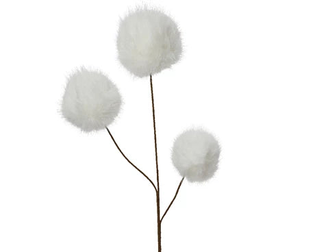 Faux Fur Spray – 3 Fluffy Bulbs (White) 70cm - Image 1