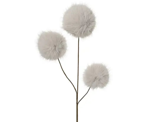 Faux Fur Pom Pom Spray – Cream 70cm - Image 1