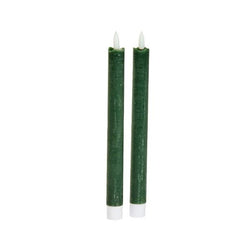 Faux Flame Table Candles, 2pk – Green
