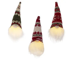 LED Gnome Decoration – 20cm – Green, Red or White L.6cm x W.6cm x H.20cm