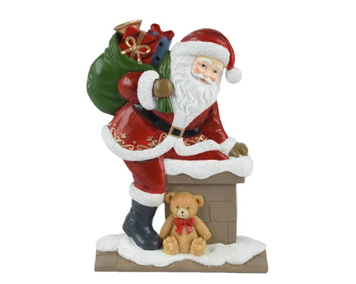 Santa Figure – Going into Chimney  H.25cm