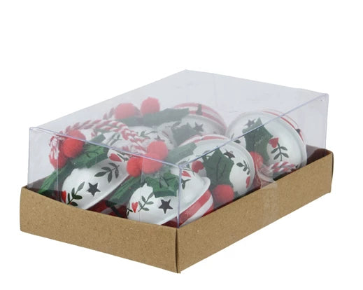 White/ Red / Green Iron Bells Hanger Box of 6 - Image 2