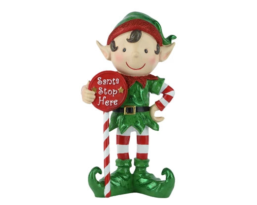 Elf with “Stop Here” Sign - Image 1