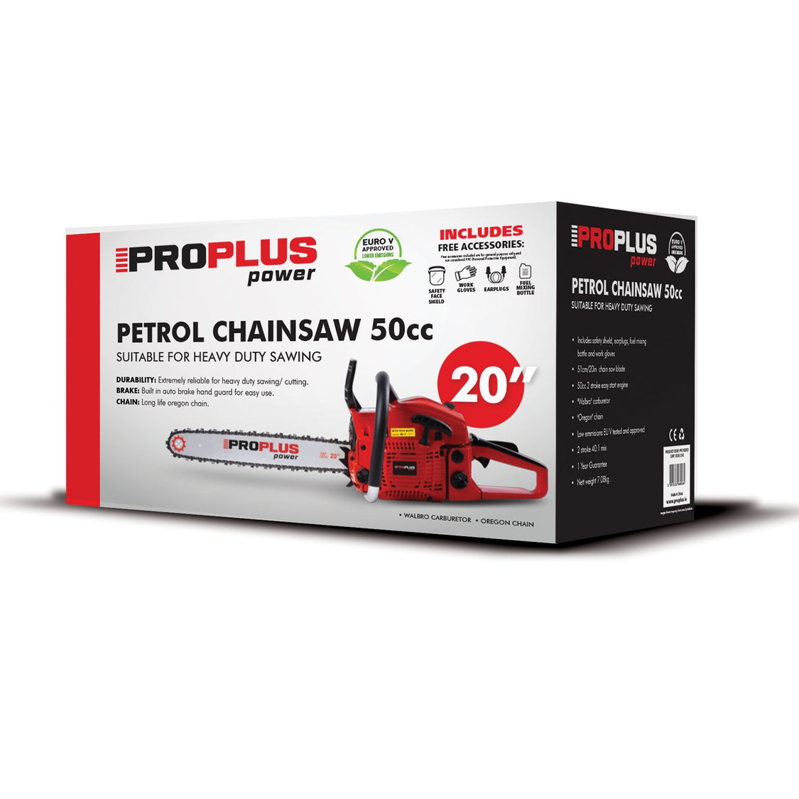 ProPlus 20" 50cc Petrol Chainsaw PPS5020CS with 51cm bar – powerful cutting tool | Keans Claremorris