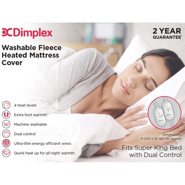 Dimplex Super King Washable Fleece Heated Mattress Cover Electric Blanket DMC3004 - Keans Claremorris