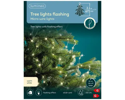 Micro LED Tree Bunch Lights – 672 Warm White LEDs, (for 7ft 210cm tree} - Image 2
