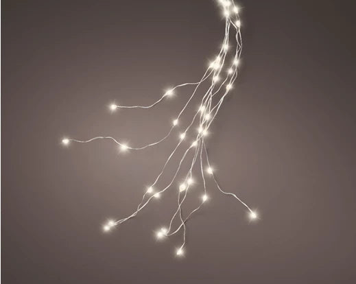 408 Warm White Micro LED Tree Bunch 180cm, silver wire, steady warm glow, indoor/outdoor, by Keans Claremorris