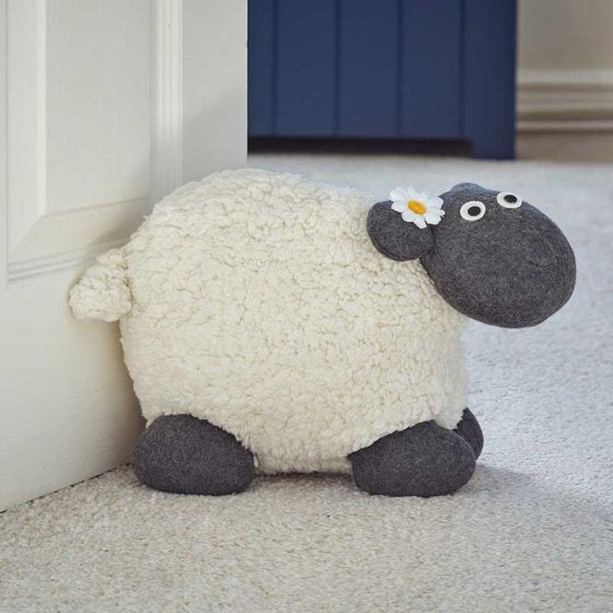 Woolly Sheep Doorstop plush, 1.5kg weighted, indoor use, 20x32x16cm, holds doors open – Keans Claremorris