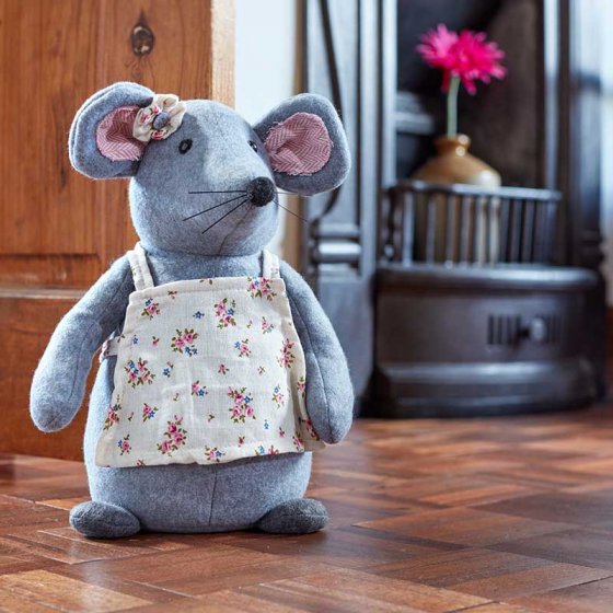 Mrs Mouse Doorstop plush, weighted 1.5kg to hold doors open, indoor use, 28x21x18cm – Keans Claremorris.