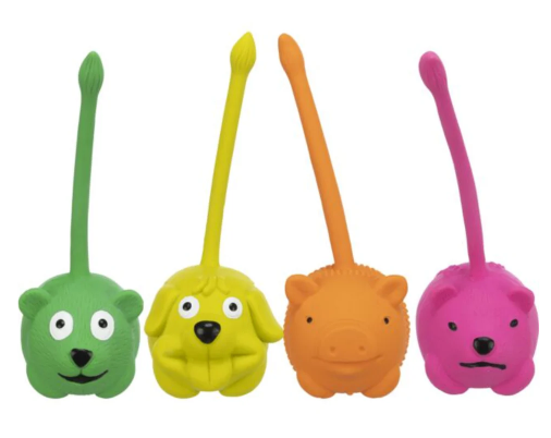 Latex animal squeaky dog toy ball 6cm with polyester filling, assorted designs, sold individually – Keans Claremorris.