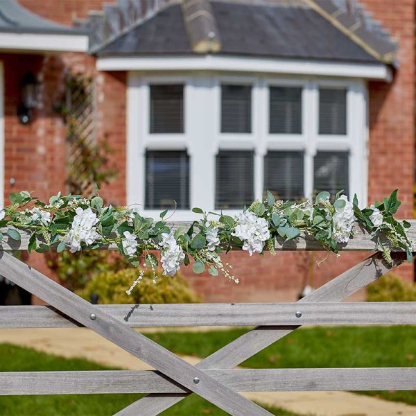 Heavenly Hydrangea Garland 180cm artificial flowers decorative greenery by Keans Claremorris