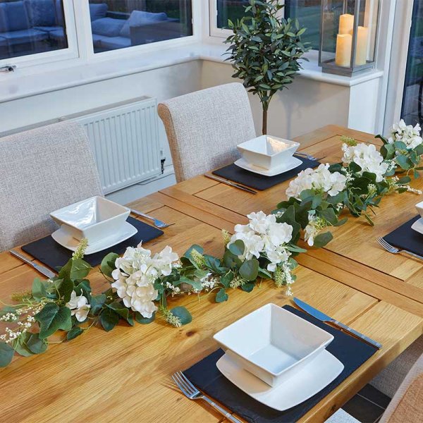 Heavenly Hydrangea Garland 180cm artificial flowers decorative vine by Keans Claremorris