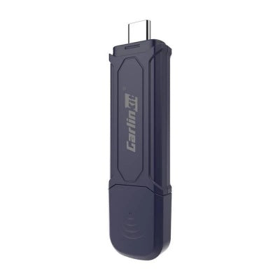 MINI 5 PRO Carlinkit wireless Android Auto adapter with USB-C connector in black casing.