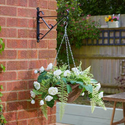 Regal Basket Rose Sensation, realistic UV-resistant artificial hanging basket, 38x35x35 cm, removable chain – Keans