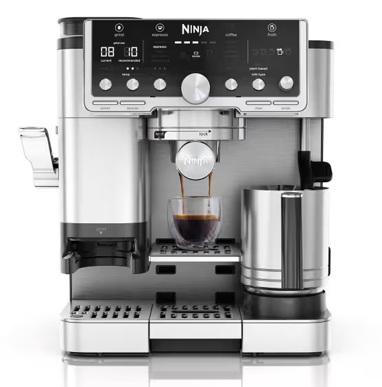 Ninja Luxe Café Premier ES701UK 3-in-1 espresso machine with auto froth, 25 grind settings, silver finish – Kean’s