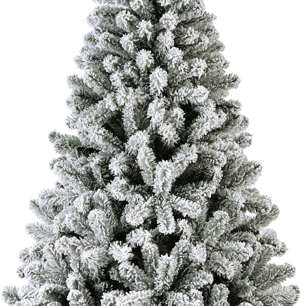 Monarch Snowy Pine Christmas Tree 210cm 7ft with snow-flocked branches, festive decor, available at Keans Claremorris.