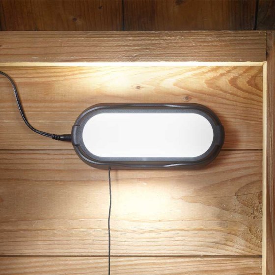 Solar 50L Shed Light with super bright white LEDs, easy no-wiring install, 3m cable - Keans Claremorris