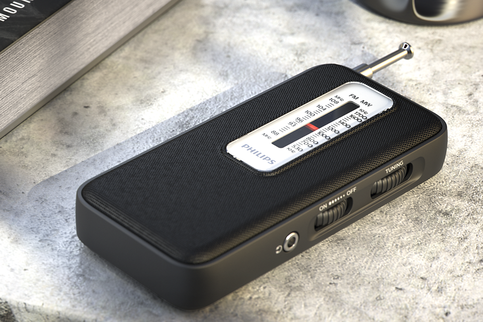 Philips Portable Pocket Radio 100 Series compact design, easy tuning, battery-powered – available at Keans Claremorris