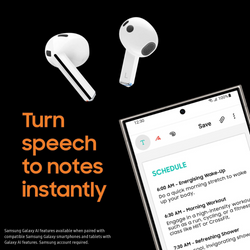 Samsung Galaxy Buds3 White In-Ear Wireless Earbuds SM-R530NZWAEUA, noise-cancelling, Keans Claremorris