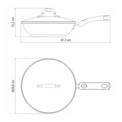 Tramontina Solar Collection Wok with Glass Lid - 28cm 3.3L