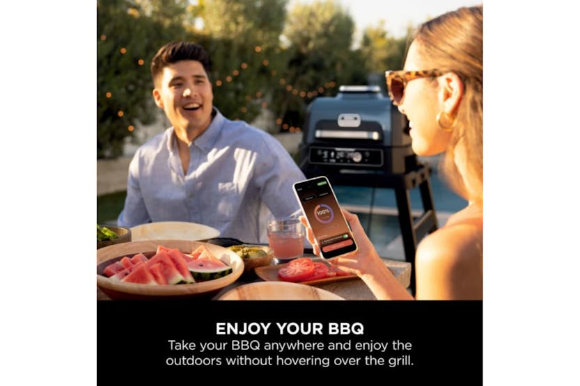 Ninja Woodfire Pro Connect XL Electric BBQ Grill & Smoker in Blue/Black, smart cooking, Keans Claremorris