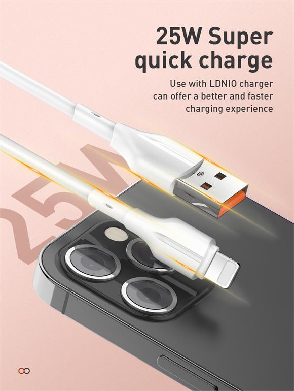 LDNIO Lightning 25W Fast Charging Cable 2000Mm | 600641 - Image 2