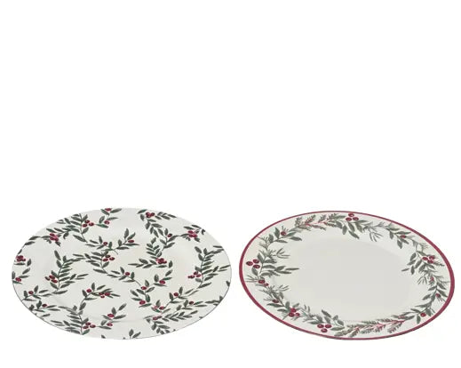 Christmas Decorative Plate 33cm – Assorted Leaf Design - Image 2