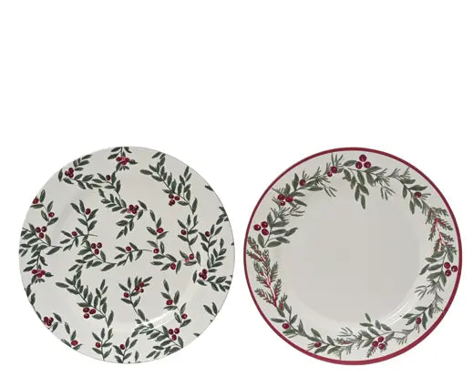 Christmas Decorative Plate 33cm – Assorted Leaf Design - Image 1