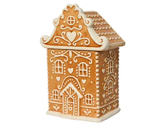 Gingerbread House Dolomite Storage Jar 23cm - Image 1