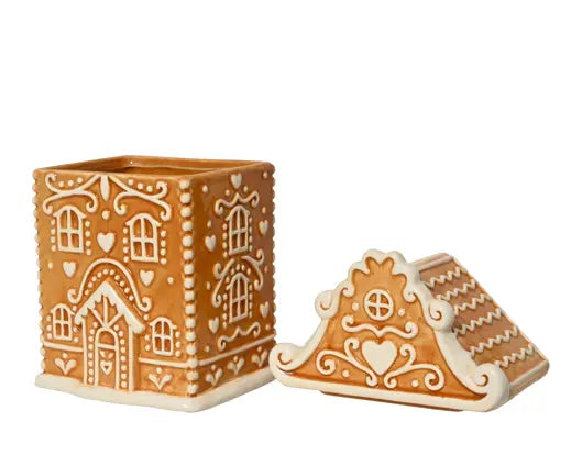 Gingerbread House Dolomite Storage Jar 23cm - Image 2