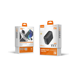 LD 65W GaN Fast Charger with 3 USB-C PD Ports and 1M USB-C Cable, Safe Anti-Fire Design – Keans Claremorris