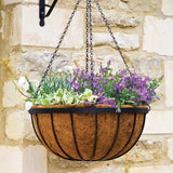 12in Saxon metal hanging basket with coco liner, 4.5L capacity, powder coated steel, 30cm diameter – Keans Claremorris
