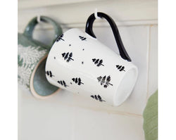 Stoneware Mug – Round with Handle, Tree Embossed, Reactive Glaze