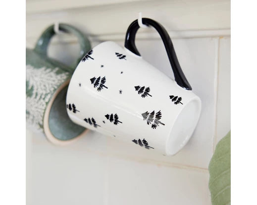 Stoneware Mug – Round with Handle, Tree Embossed, Reactive Glaze - Image 2