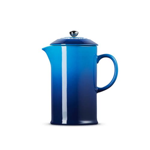 Le Creuset Stoneware 1L Cafetière in Azure blue – durable, stylish coffee press | Available at Keans Claremorris