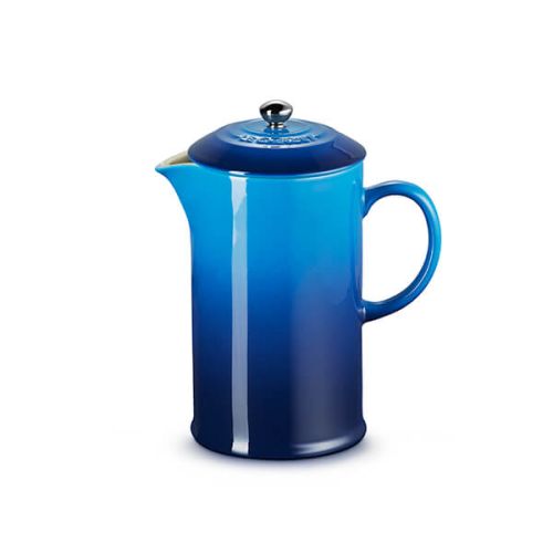 Le Creuset 1L Azure stoneware cafetière with stainless steel knob, durable, dishwasher safe, scratch-resistant – Keans