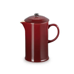 Le Creuset 1L Garnet Stoneware Cafetière with stainless steel knob, durable, dishwasher safe, scratch-resistant – Keans