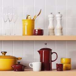 Le Creuset 1L Stoneware Cafetière in Garnet red, durable French press coffee maker - Keans Claremorris