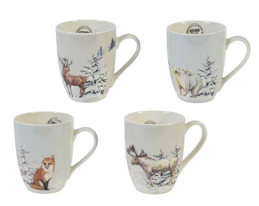 Porcelain mug with deer, moose, fox, or bear decal, dishwasher and microwave safe – Keans Claremorris.