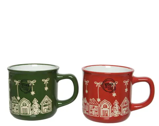 Mug Earthenware Imitation Enamel Mug Shape  Assorted, L.12.5cm x H.8.6cm - Image 1