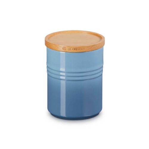 Le Creuset Medium Storage Jar with Wooden Lid Chambray