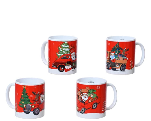 Stoneware Christmas Santa Mug –(4 Assorted)
