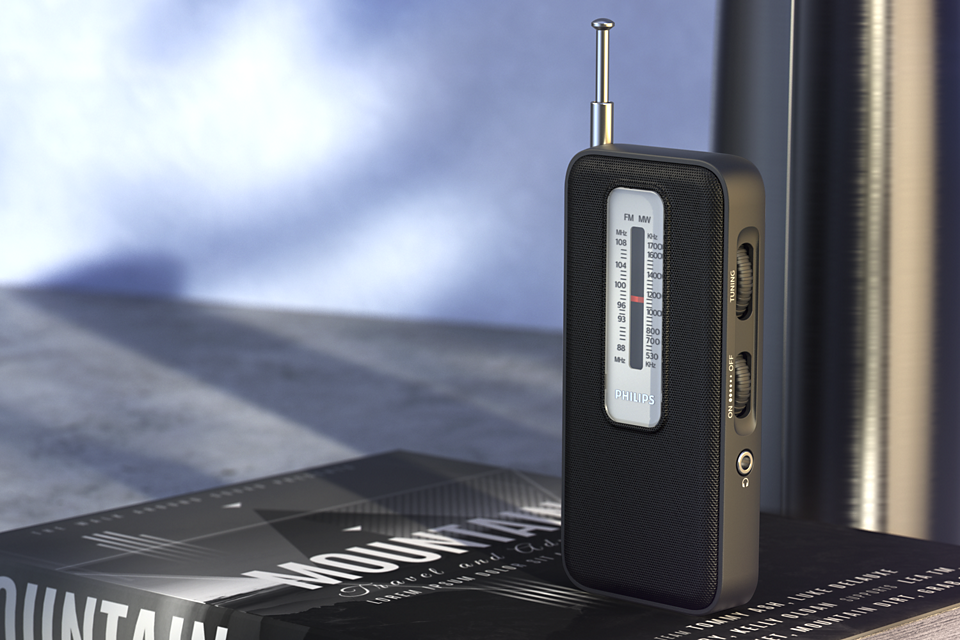 Philips Portable Pocket Radio 100 Series compact design, easy tuning, battery-powered - available at Keans Claremorris