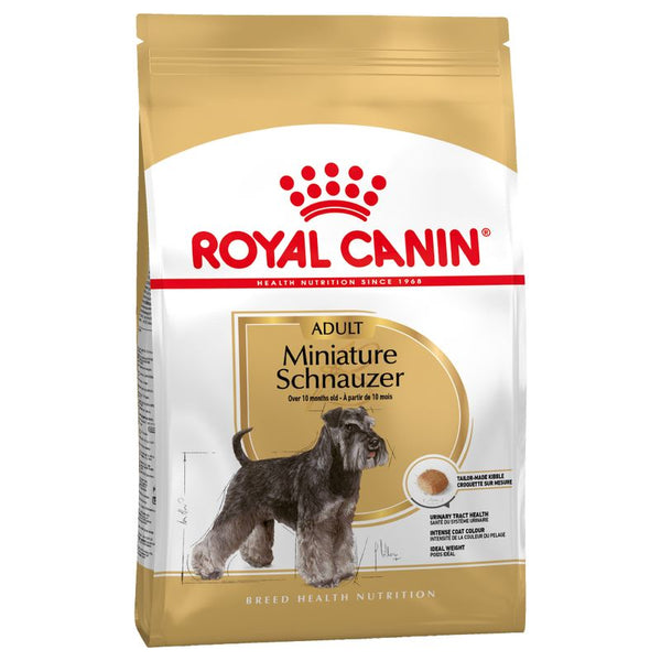 Royal Canin Miniature Schnauzer Adult Dog Food 7.5kg for urinary health, coat color, weight & dental care – Keans Claremorris