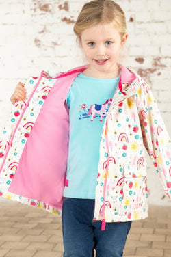 Heidi Girls Coat Rainbow Sunshine colorful warm jacket for kids by Keans Claremorris