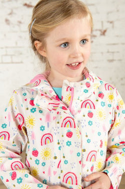 Heidi Girls Coat Rainbow Sunshine vibrant colors warm fabric stylish design - Keans Claremorris