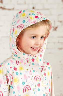 Heidi Girls Coat Rainbow Sunshine colorful warm jacket for kids by Keans Claremorris