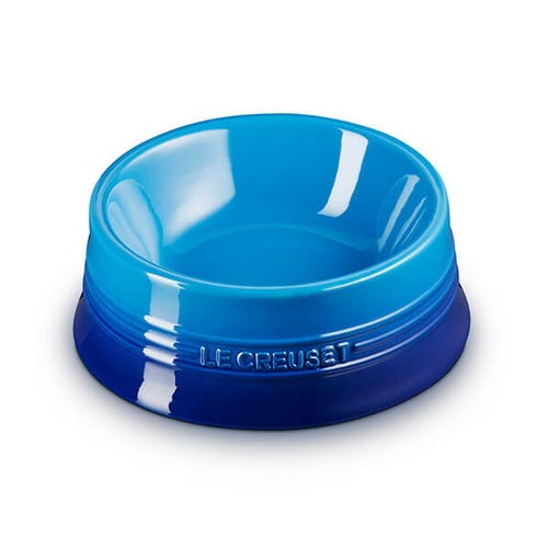 Le Creuset Azure Stoneware Large Pet Bowl, durable and stylish, available at Keans Claremorris.